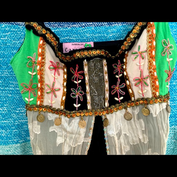 Bohemian vintage beaded, sequined camisole, size S - Picture 2 of 8